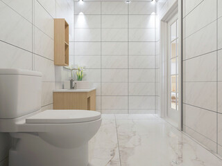 The clean and tidy bedroom has a bed and cupboard