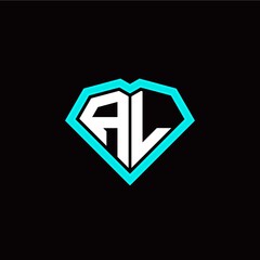 A L initial letter with unique diamond style logo template vector