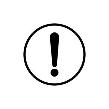Attention icon, exclamation mark icon flat design illustration