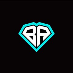 Obraz premium B A initial letter with unique diamond style logo template vector