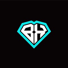B X initial letter with unique diamond style logo template vector