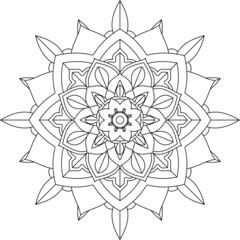 Easy Mandala coloring book simple and basic for beginners, seniors and children. Set of Mehndi flower pattern for Henna drawing and tattoo. Decoration in ethnic oriental, Indian style.