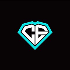 Obraz premium C E initial letter with unique diamond style logo template vector