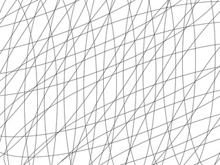 Random chaotic lines abstract white background. Linear texture vector illustration.