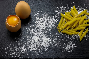 Pasta, eggs and flour...