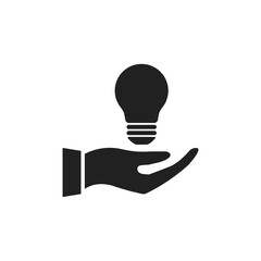 Fototapeta premium Hand holding light bulb. Business idea concept vector illustration isolated on white.