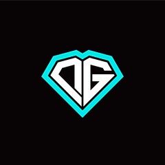 D G initial letter with unique diamond style logo template vector