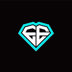 E E initial letter with unique diamond style logo template vector