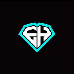 E H initial letter with unique diamond style logo template vector
