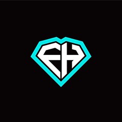 Obraz premium F H initial letter with unique diamond style logo template vector