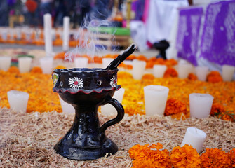 incense cup at day of the dead 