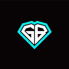 G B initial letter with unique diamond style logo template vector