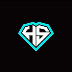 H S initial letter with unique diamond style logo template vector