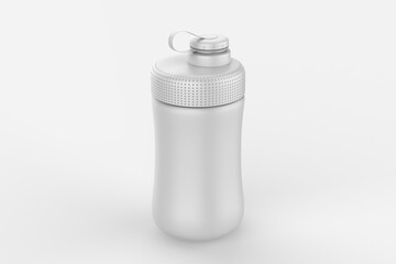 Fitness running and sport water bottles isolated on white background. 3d illustration