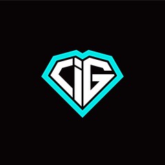 I G initial letter with unique diamond style logo template vector