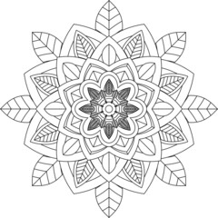 Easy Mandala coloring book simple and basic for beginners, seniors and children. Set of Mehndi flower pattern for Henna drawing and tattoo. Decoration in ethnic oriental, Indian style.