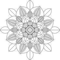 Easy Mandala coloring book simple and basic for beginners, seniors and children. Set of Mehndi flower pattern for Henna drawing and tattoo. Decoration in ethnic oriental, Indian style.