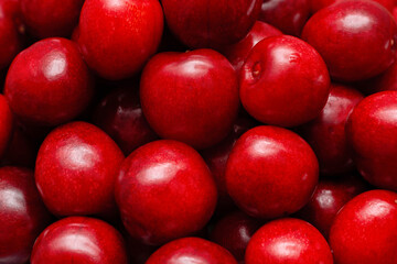 fresh black cherries closeup background