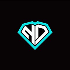 N D initial letter with unique diamond style logo template vector