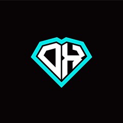O X initial letter with unique diamond style logo template vector