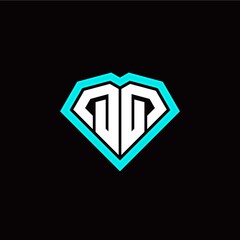 Q Q initial letter with unique diamond style logo template vector