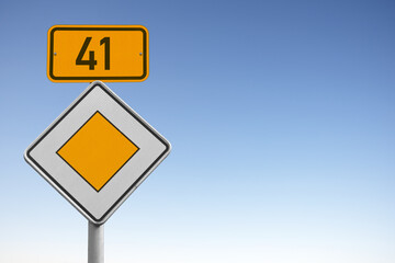Bundesstraße 41, B 41, Verkehrsschild