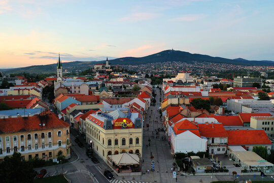 Aerial view of the center of Nitra in Slovakia