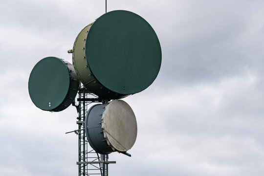Military telecommunication antennas at Vard&aring;s in F&aelig;rder, Norway.