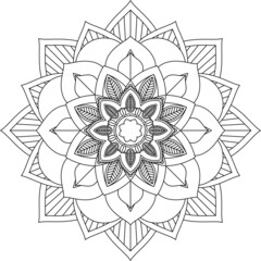 Easy Mandala coloring book simple and basic for beginners, seniors and children. Set of Mehndi flower pattern for Henna drawing and tattoo. Decoration in ethnic oriental, Indian style.