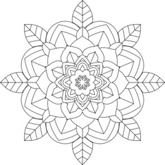 Easy Mandala coloring book simple and basic for beginners, seniors and children. Set of Mehndi flower pattern for Henna drawing and tattoo. Decoration in ethnic oriental, Indian style.