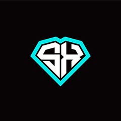 Obraz premium S X initial letter with unique diamond style logo template vector