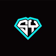 S Y initial letter with unique diamond style logo template vector