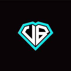 U B initial letter with unique diamond style logo template vector