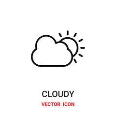 cloudy icon vector symbol. cloudy symbol icon vector for your design. Modern outline icon for your website and mobile app design.