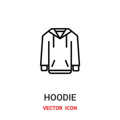 hoodie icon vector symbol. hoodie symbol icon vector for your design. Modern outline icon for your website and mobile app design.
