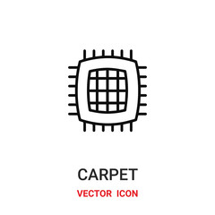 carpet icon vector symbol. carpet symbol icon vector for your design. Modern outline icon for your website and mobile app design.