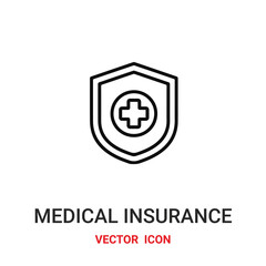 medical insurance icon vector symbol. medical insurance symbol icon vector for your design. Modern outline icon for your website and mobile app design.