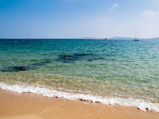 Fototapeta na wymiar View of the gulf of Saint-Tropez, French Riviera, Côte d'Azur, France