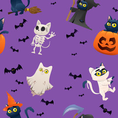 Collection of Halloween characters cats
