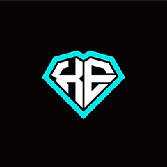 X E initial letter with unique diamond style logo template vector