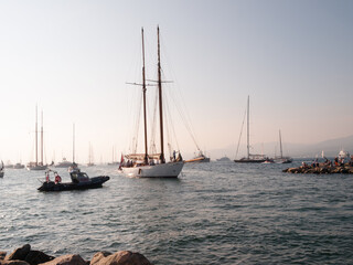 Yachts and sailing boats in Saint-Tropez, French Riviera, Côte d'Azur, France