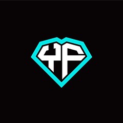 Obraz premium Y F initial letter with unique diamond style logo template vector
