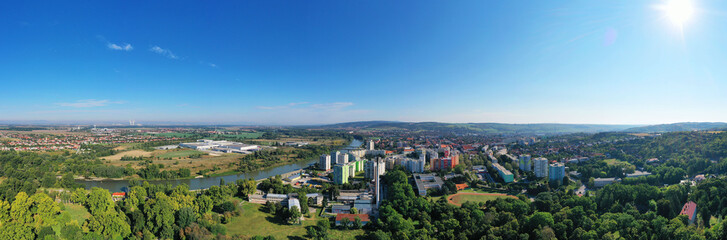 Aerial view of the town of Hlohovec in Slovakia
