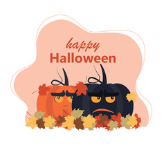 Halloween pumpkins, spooky jack o lantern collection