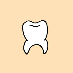 Root tooth. Vector hand drawn doodle illustration