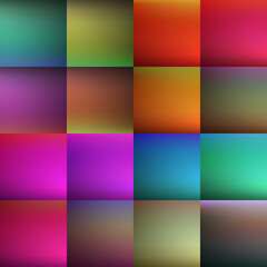 Abstract creative concept vector multicolored blurred background set.