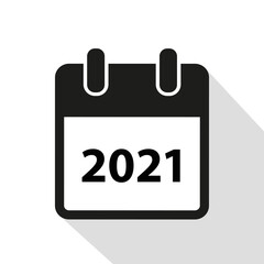 simple calendar icon 2021 new year on white background vector illustration EPS10