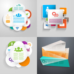 Collection of Infographic icon vector design template for presentation. Can be used for steps, options, business processes, workflow, diagram, flowchart concept, timeline, marketing icons