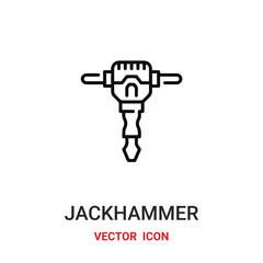 jackhammer icon vector symbol. jackhammer symbol icon vector for your design. Modern outline icon for your website and mobile app design.