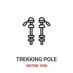 trekking pole icon vector symbol. trekking pole symbol icon vector for your design. Modern outline icon for your website and mobile app design.